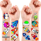 96 PCS Rocket Ship Birthday Party Decorations Favors Supplies Space Theme Party Favors Rocket Temporary Tattoos Stickers Gift for Boys School Prizes Rewards